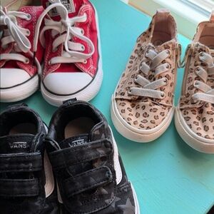Vans Kids BlackSkate Shoes - Red Kids Converse Animal Print Cat & Jack play shoe
